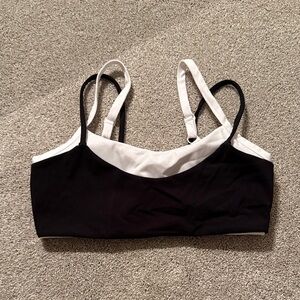Women's Black and White Sports Bra